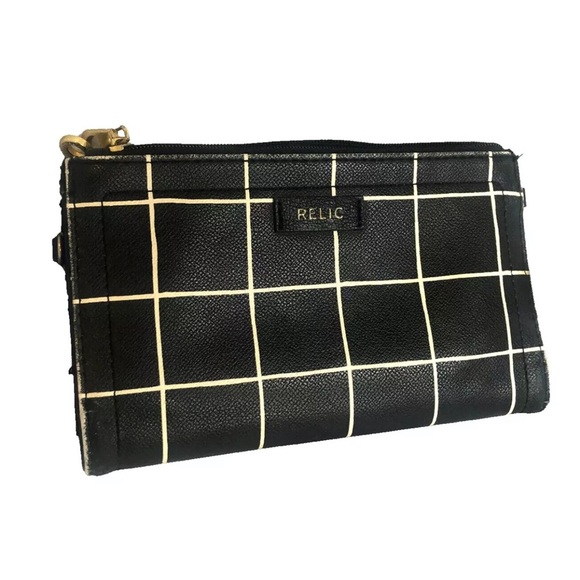 Relic Leather Black and White Bifold Large Wallet ID Holder Credit Card slots - Picture 3 of 16